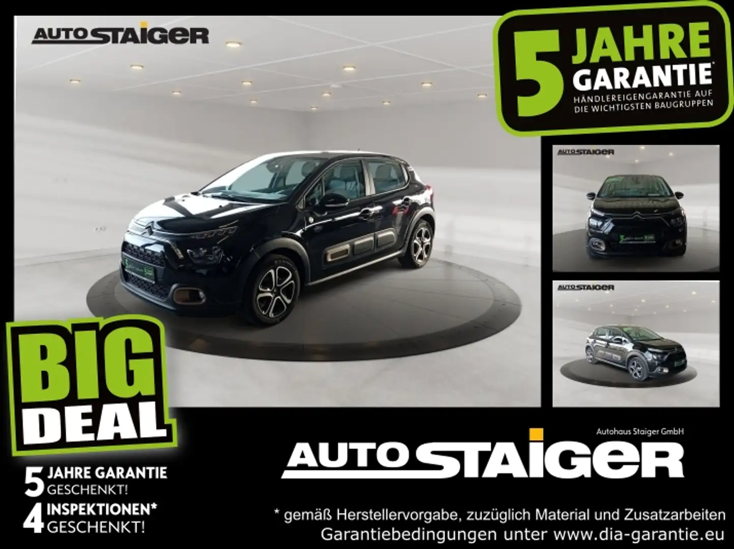 Citroen C3 C-Series 82 LED+Navi+SHZ+KlimaA+Leder+PDC Schwarz - 1