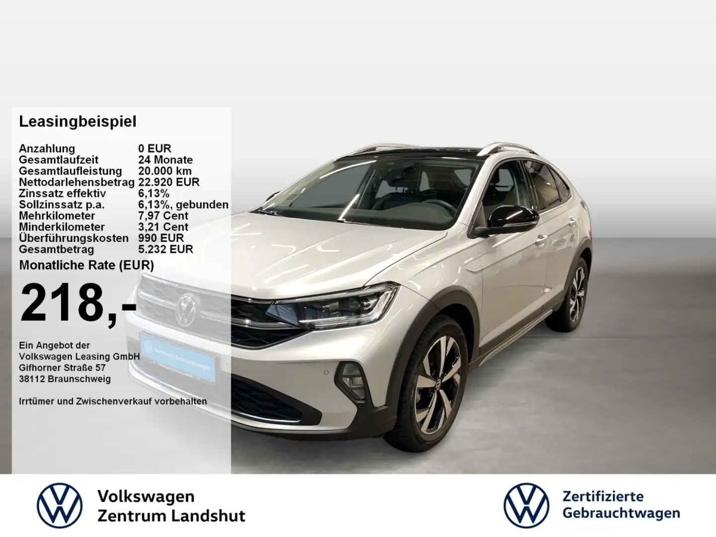 Volkswagen Taigo Style 1.0 TSI DSG ACC DynLi MATRIX LM PDC Silber - 1
