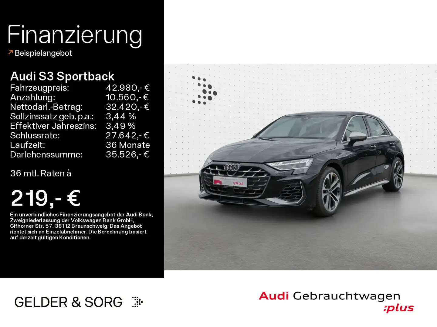 Audi S3 2.0 TFSI LED*Sportfahrwerk*Navi* Schwarz - 1
