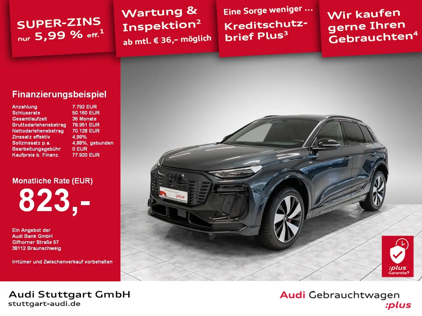 Audi Q6 e-tron 55 quattro B&O AIR Leder Pano SHZ PDC Gri - 1