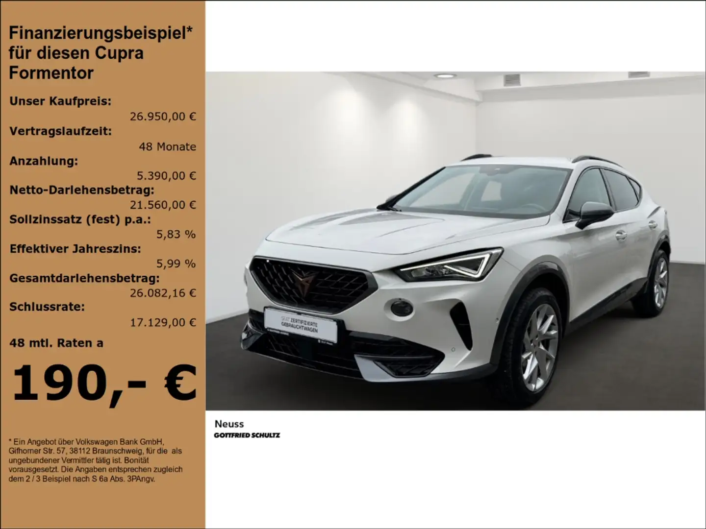 CUPRA Formentor DSG NAVI LED SITZHEIZUNG EINPARKHILFE Weiß - 1
