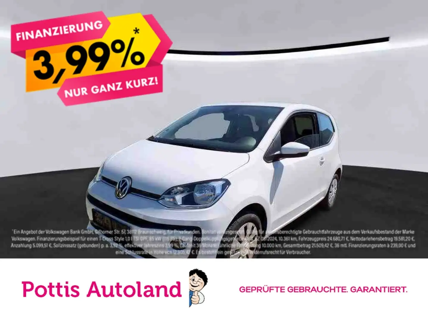 Volkswagen up! 1.0 MPI MOVE UP! KAMERA PDC KLIMA SITZHZG Wit - 1