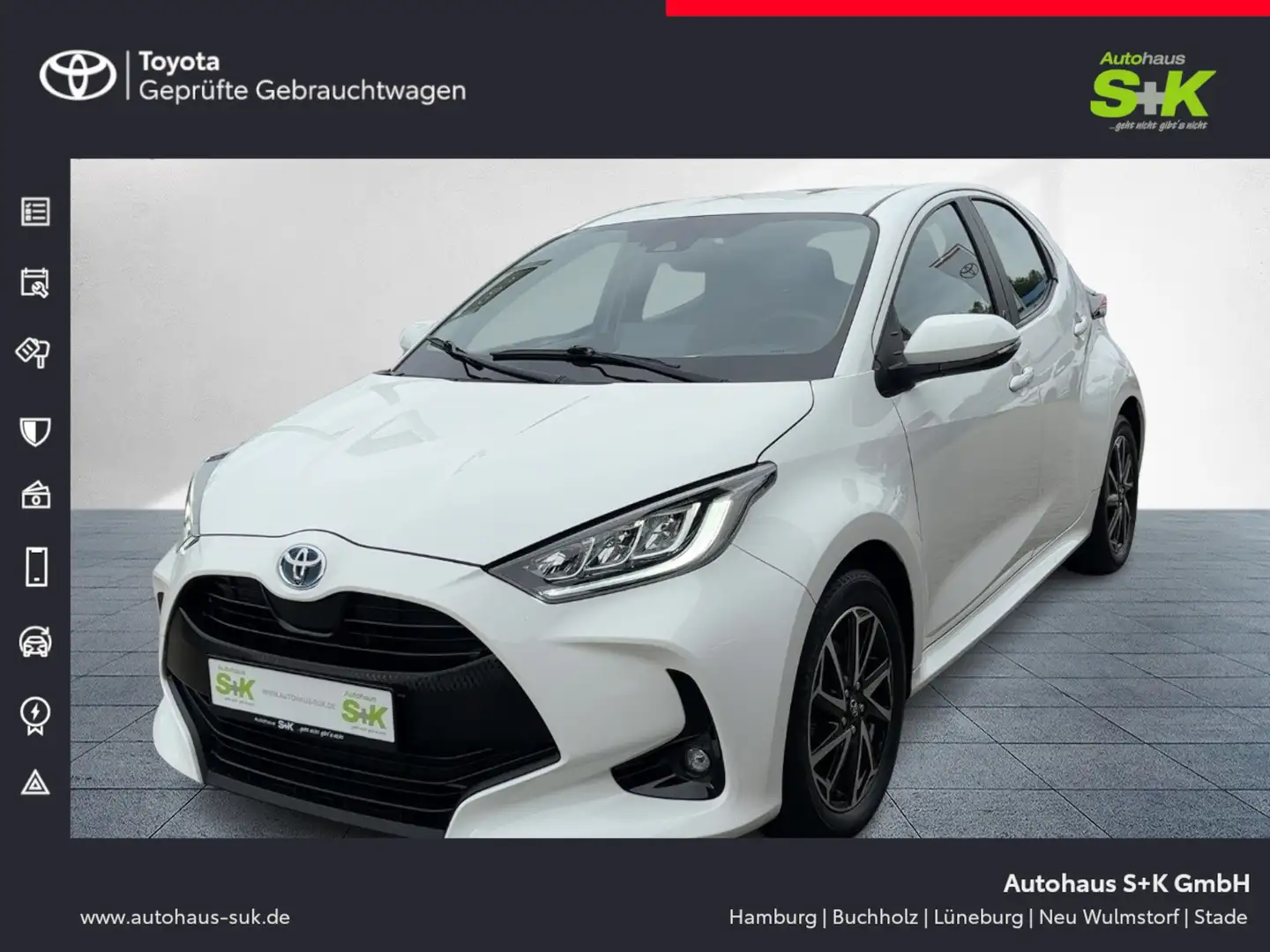 Toyota Yaris 1,5 Hybrid Team D*Carplay*R-Kamera*Sitzheizung* Weiß - 1
