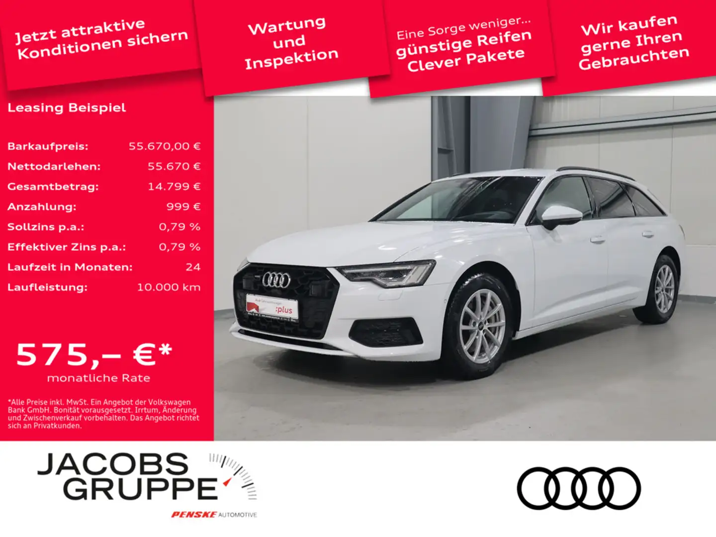 Audi A6 Avant 50 TDI quattro advanced*Navi*Matrix*TopView  Weiß - 1