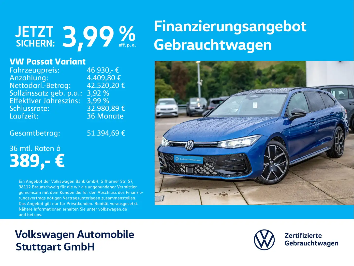 Volkswagen Passat Variant R-Line 2.0 TDI DSG Navi  Kamera Blau - 1