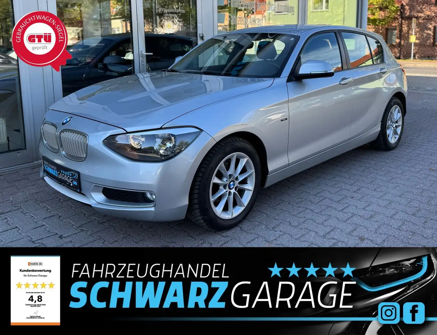 BMW 116 i 5-trg.*WENIG-KM*SHZ*TEIL-LEDER*PDC* Argent - 1