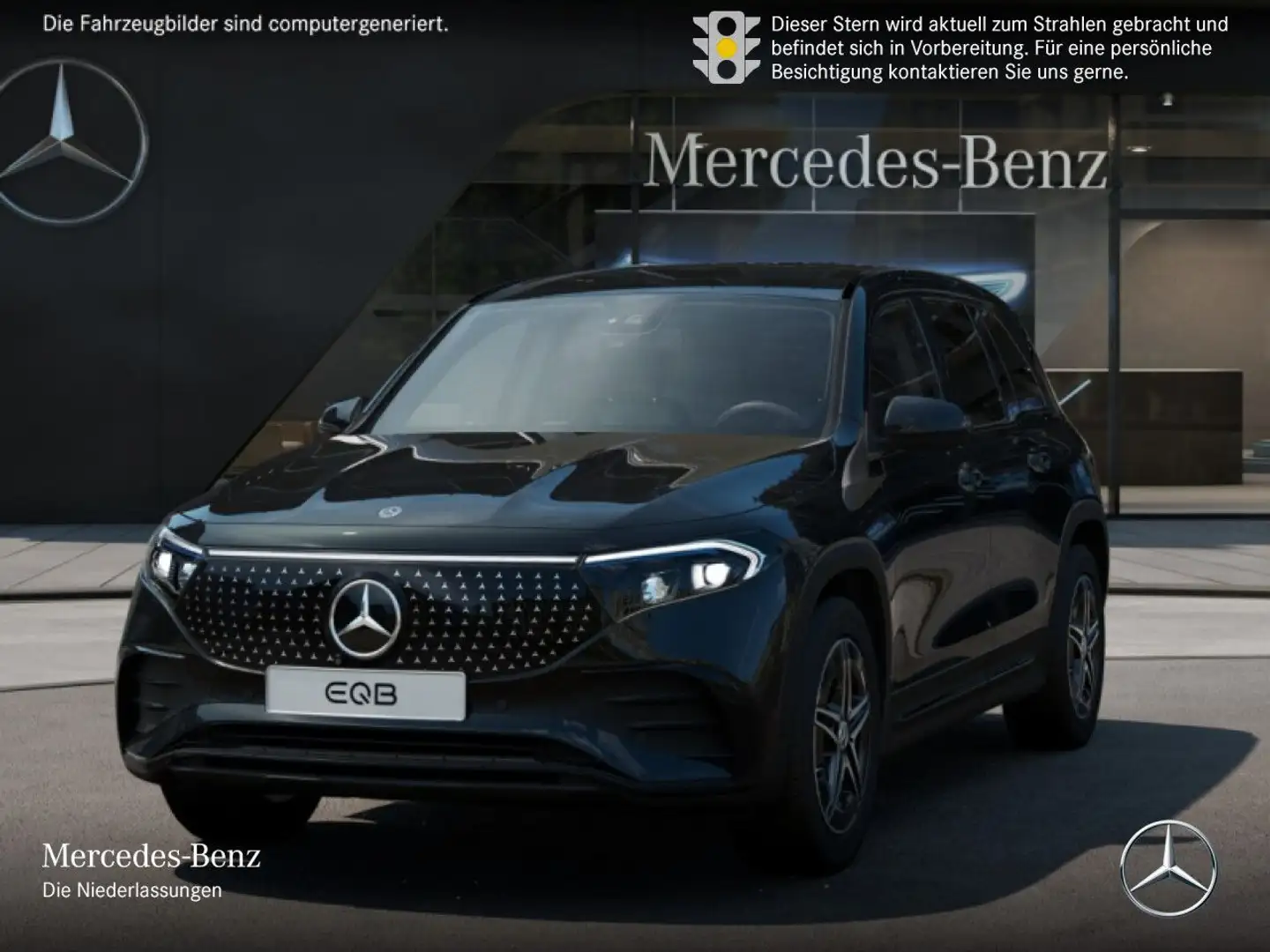 Mercedes-Benz EQB 250 AMG+NIGHT+ADVANCED+360+SPUR Zwart - 2