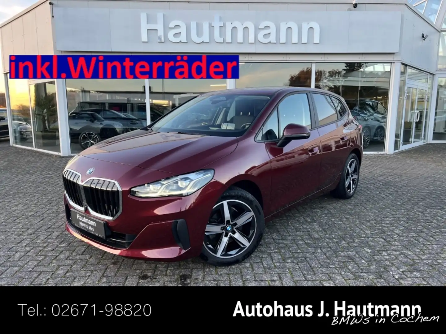 BMW 218 Active Tourer i +1.HAND+AHK+HUP+360°+ACC+ Rouge - 1