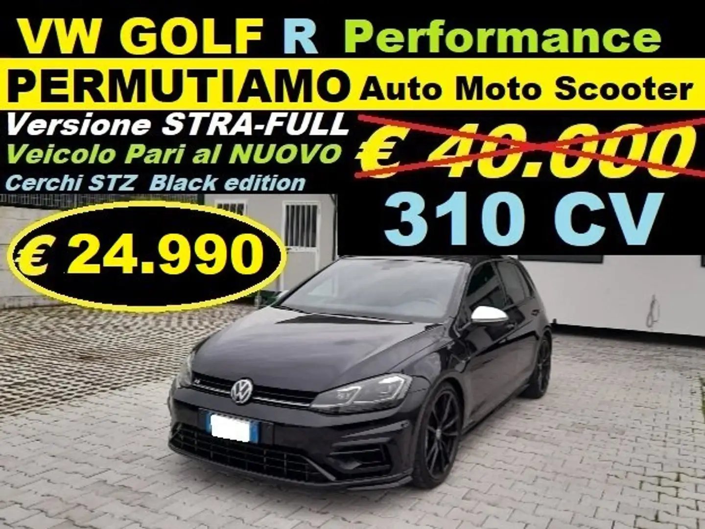 Volkswagen Golf R R 310 CV "Permutiamo Auto" Nero - 1