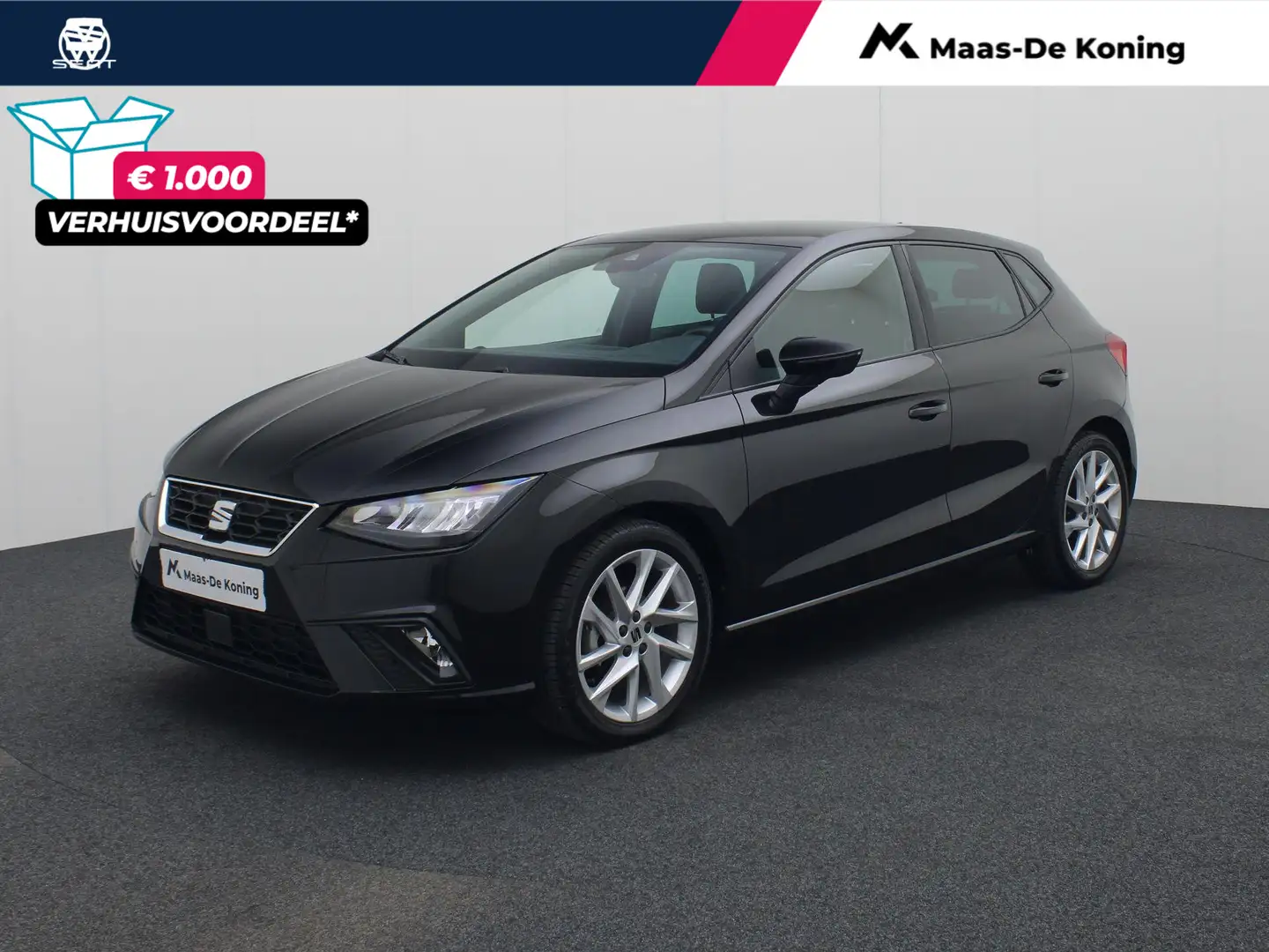 SEAT Ibiza 1.0/95PK EcoTSI FR · Apple/Android Car Play · Par Zwart - 1