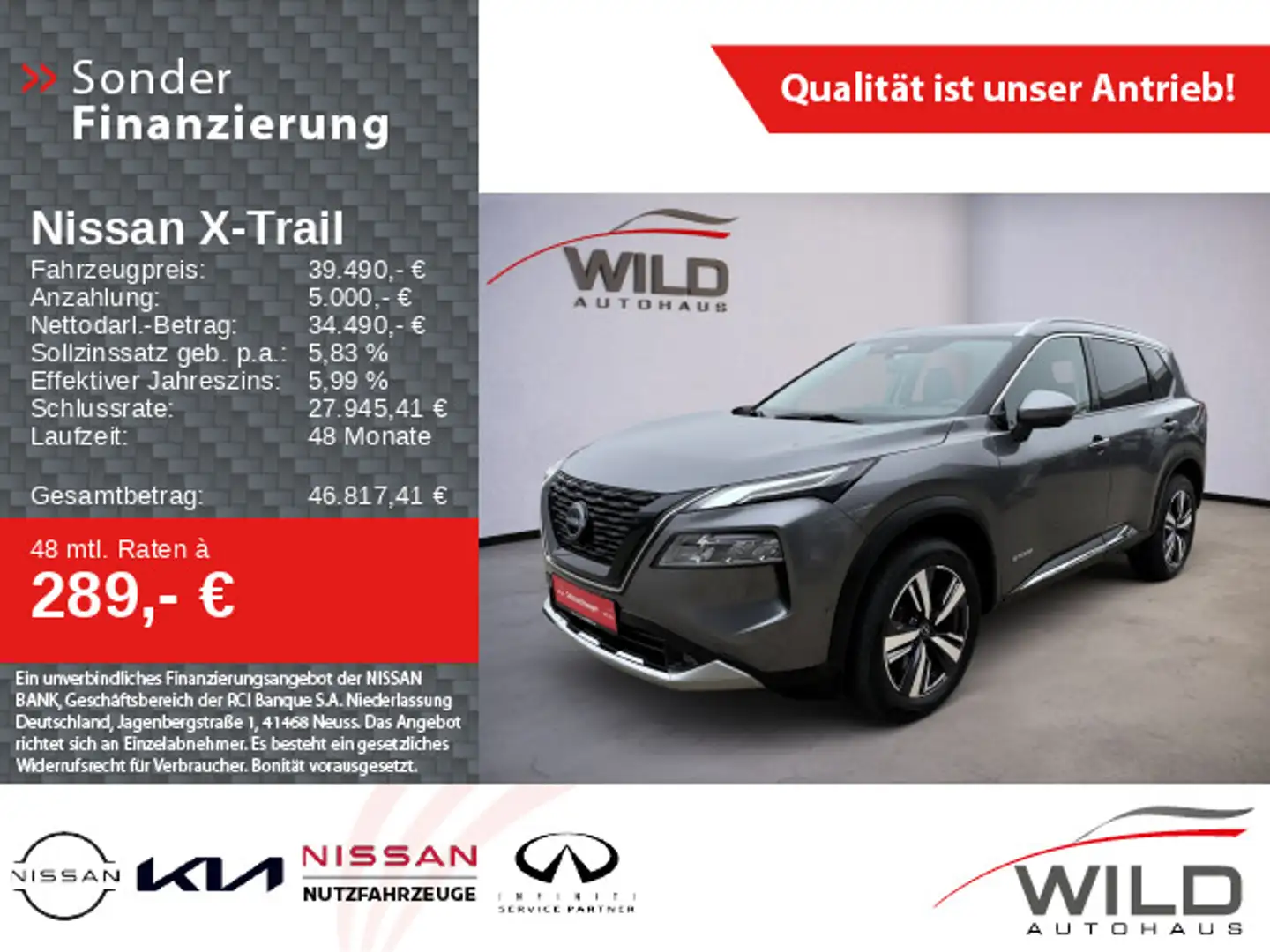 Nissan X-Trail 1.5 VC-T e-Power Tekna e-4ORCE Klima 360 Gris - 1