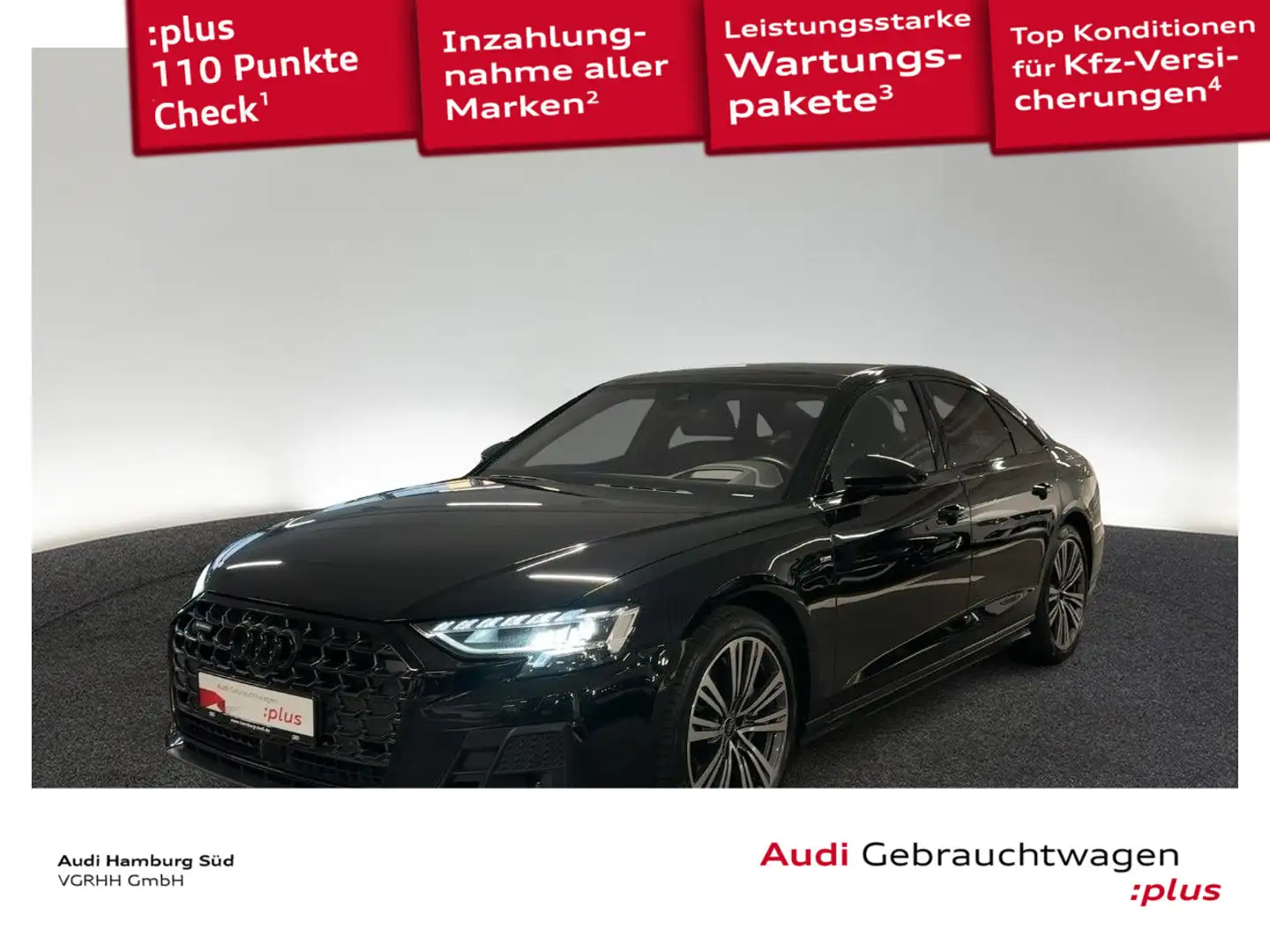 Audi A8 55 TFSI qu. S LINE/B&O/ACC/PANO/HUD/STANDHZG Schwarz - 1