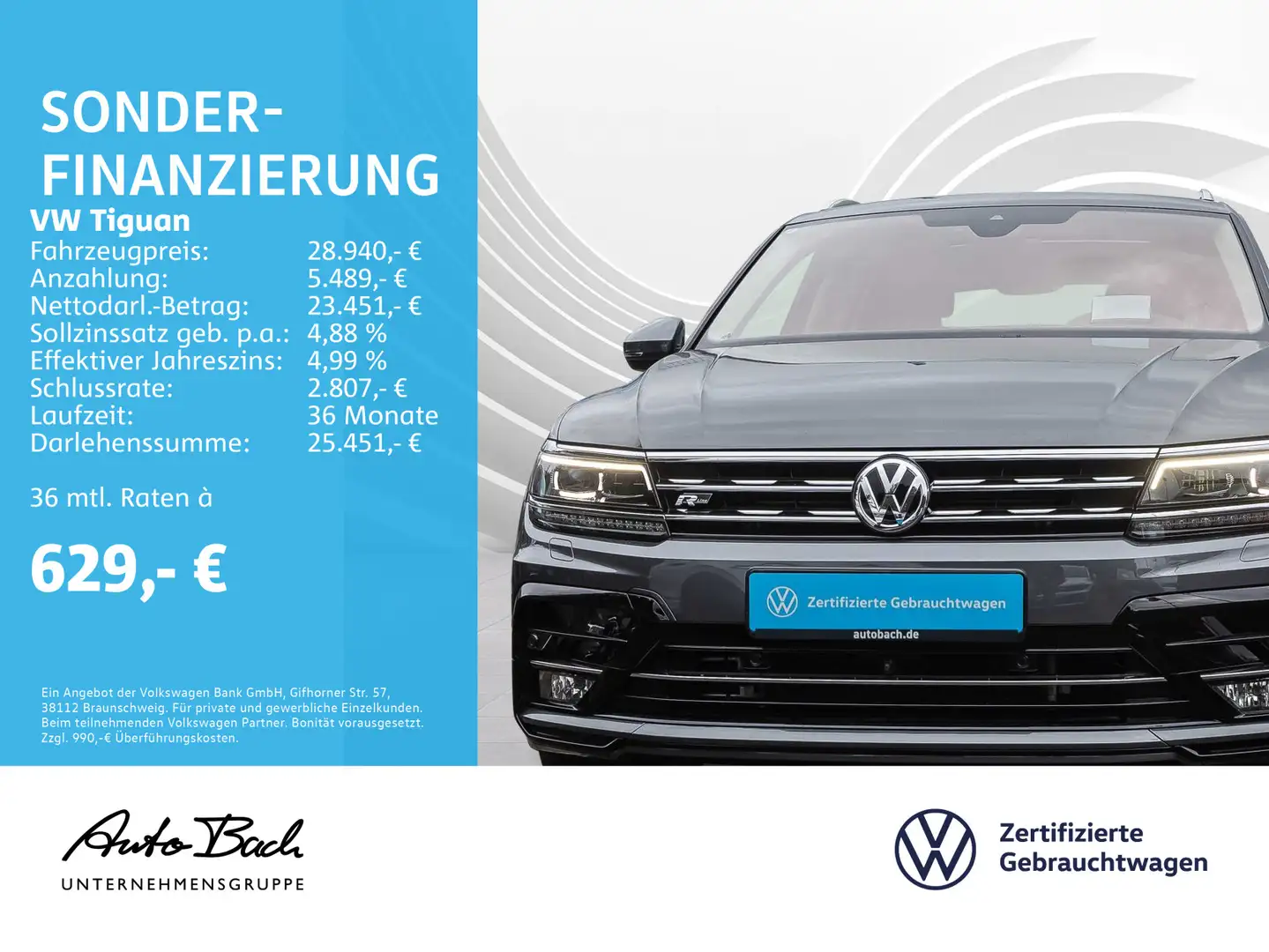 Volkswagen Tiguan 2.0 TSI DSG Highline R-Line 4Motion, Navi Grijs - 2