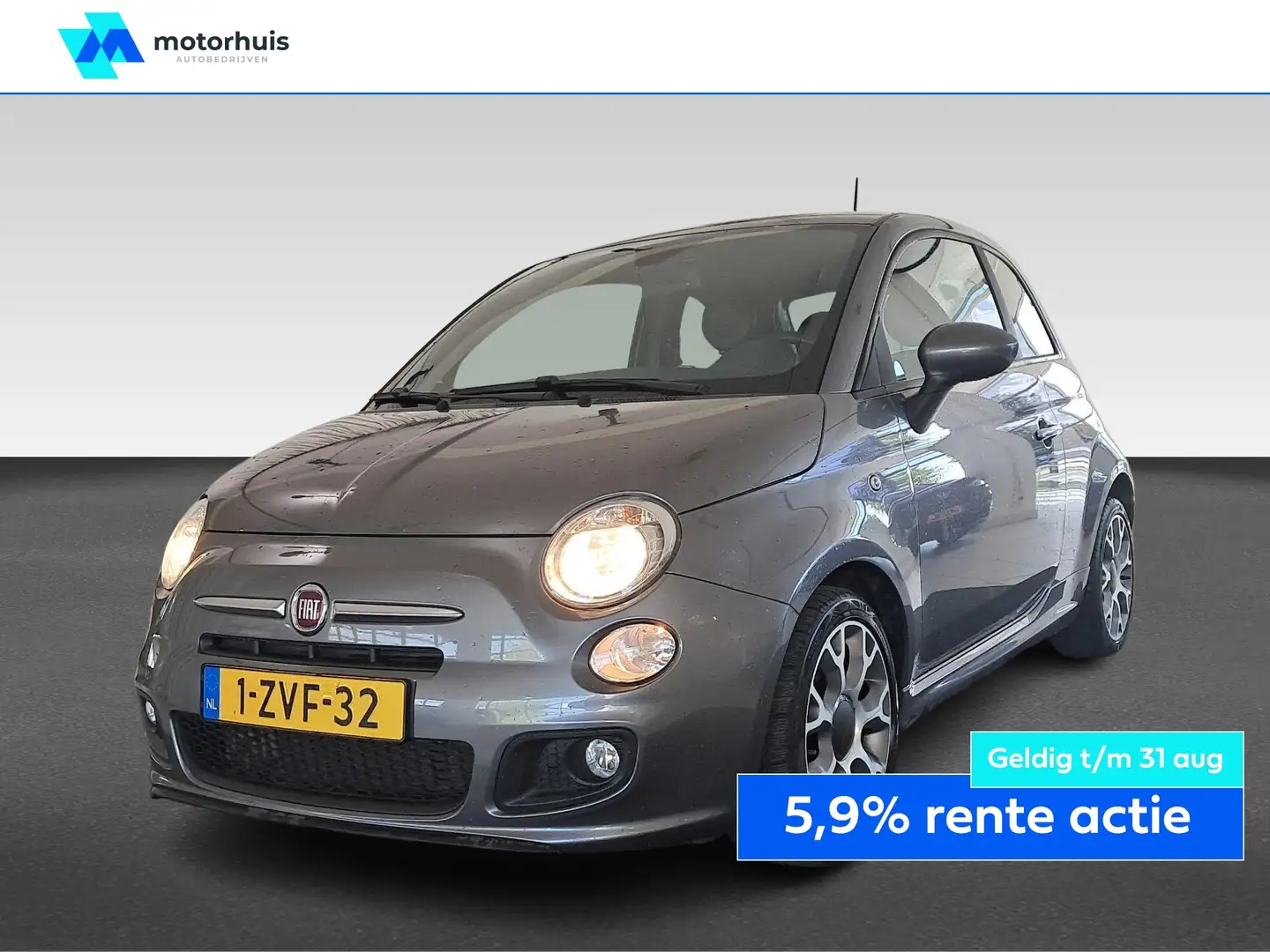 Fiat 500 0.9 TURBO 80PK 500S ECC PDC INTERSCOPE HIFI NAP Grijs - 1