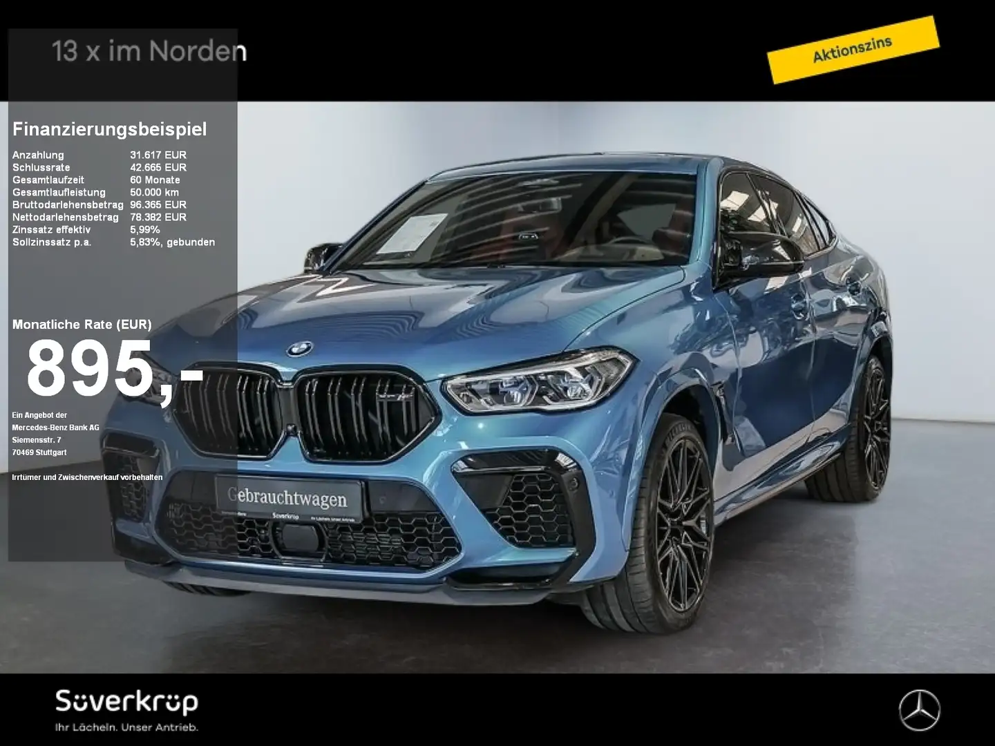 BMW X6 M Competition DISTR KAMERA SPUR DRIVERS PANO Albastru - 1