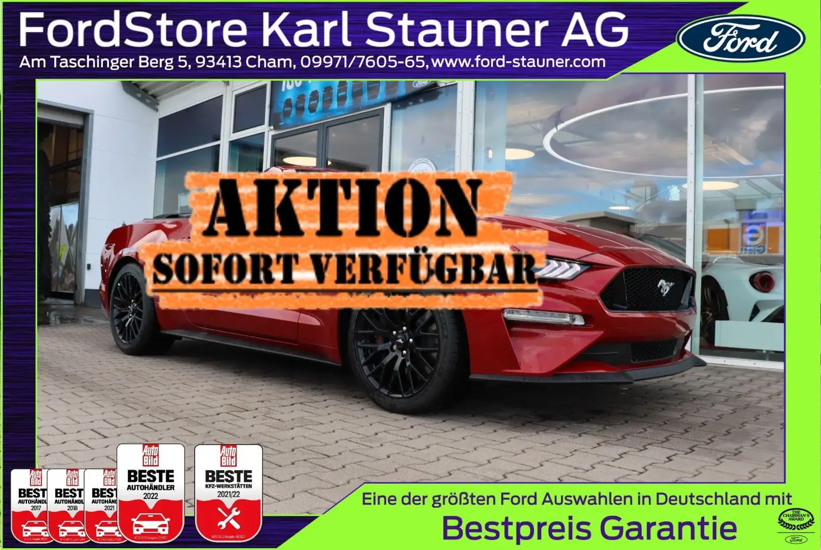 Ford Mustang GT Convertible 5.0 V8 Premium II 4,99% * Red - 1