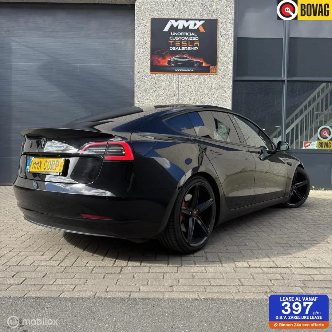 Tesla Model 3 Performance AWD 78 kWh CUSTOM HOOD EN VELGEN Zwart - 1