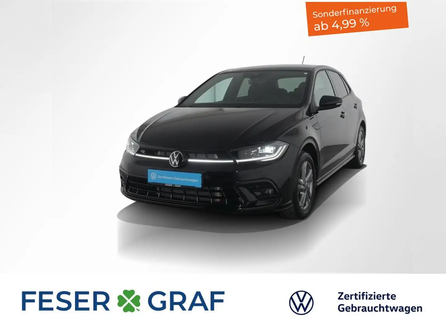 Volkswagen Polo 1.0TSI R-Line DSG Rückfahrkamera Navi ACC Schwarz - 1
