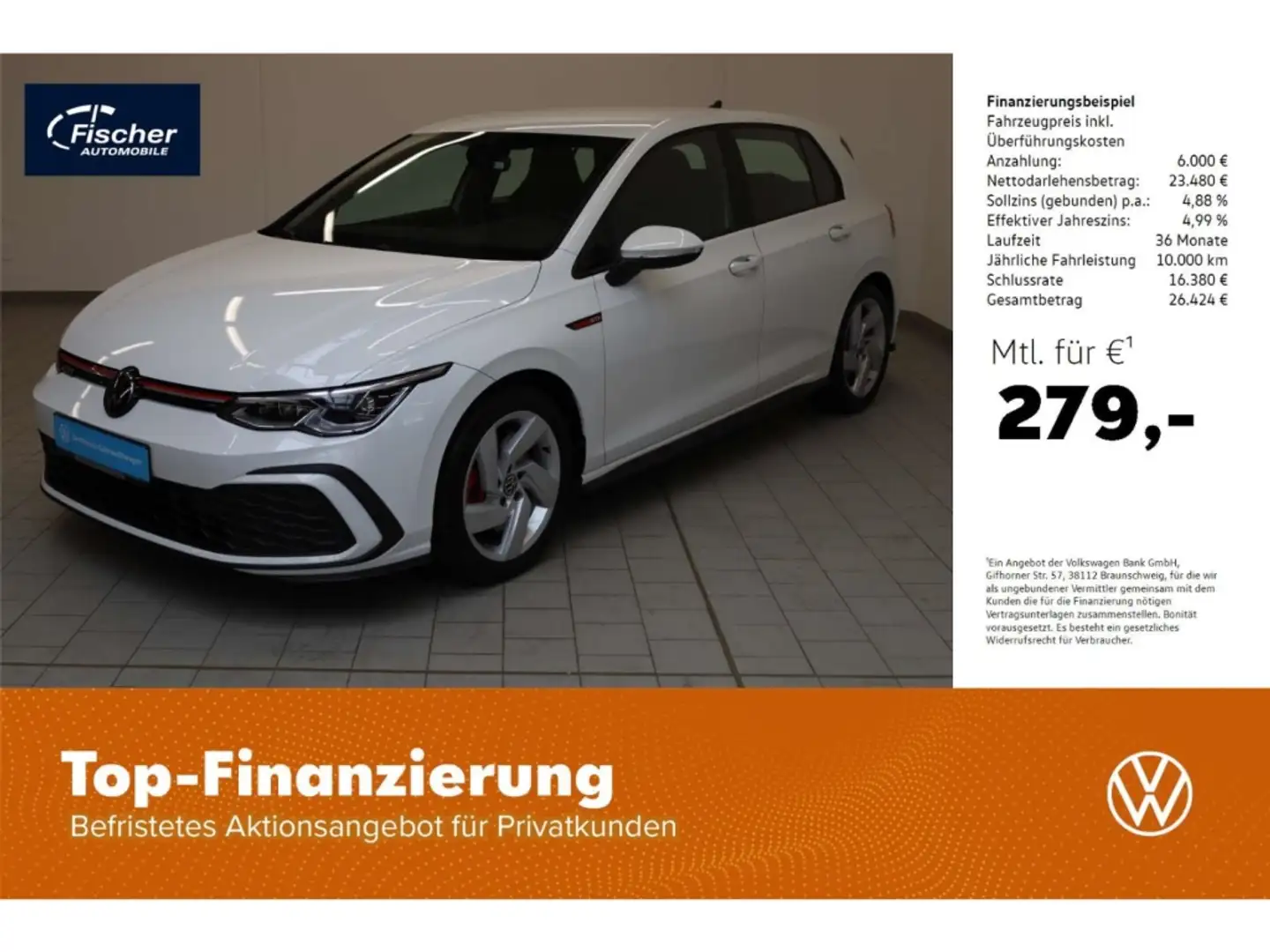 Volkswagen Golf GTI 2.0 TSI DSG LED/Klima/DC-Pro/DAB+ Weiß - 1