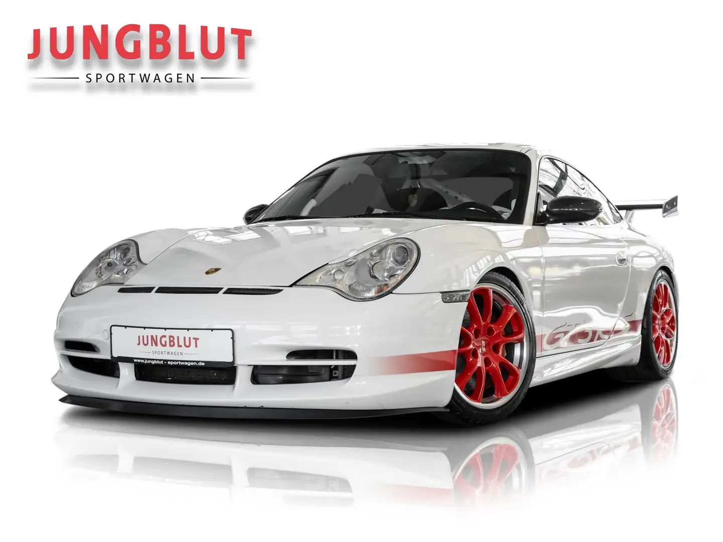 Porsche 996 GT3 RS +deut.FZG+Top+Weiß/Rot+Supersprint Bílá - 1