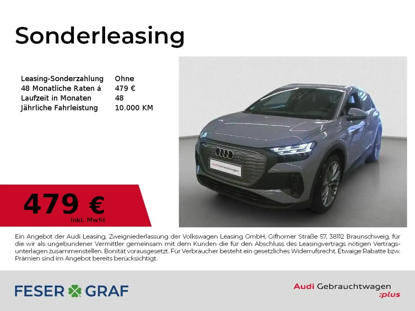Audi Q4 e-tron 45 e-tron Matrix/360°Cam/Sonos/AHK/ACC/HUD Grau - 1