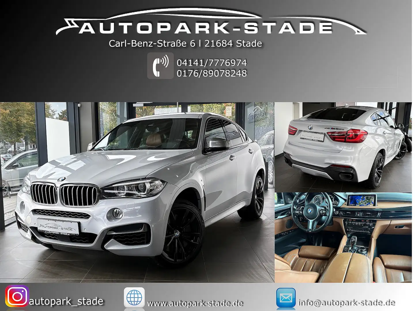 BMW X6 M X6 M50d Individual Stdhzg. HUD Assist H&K Nacht Silber - 1