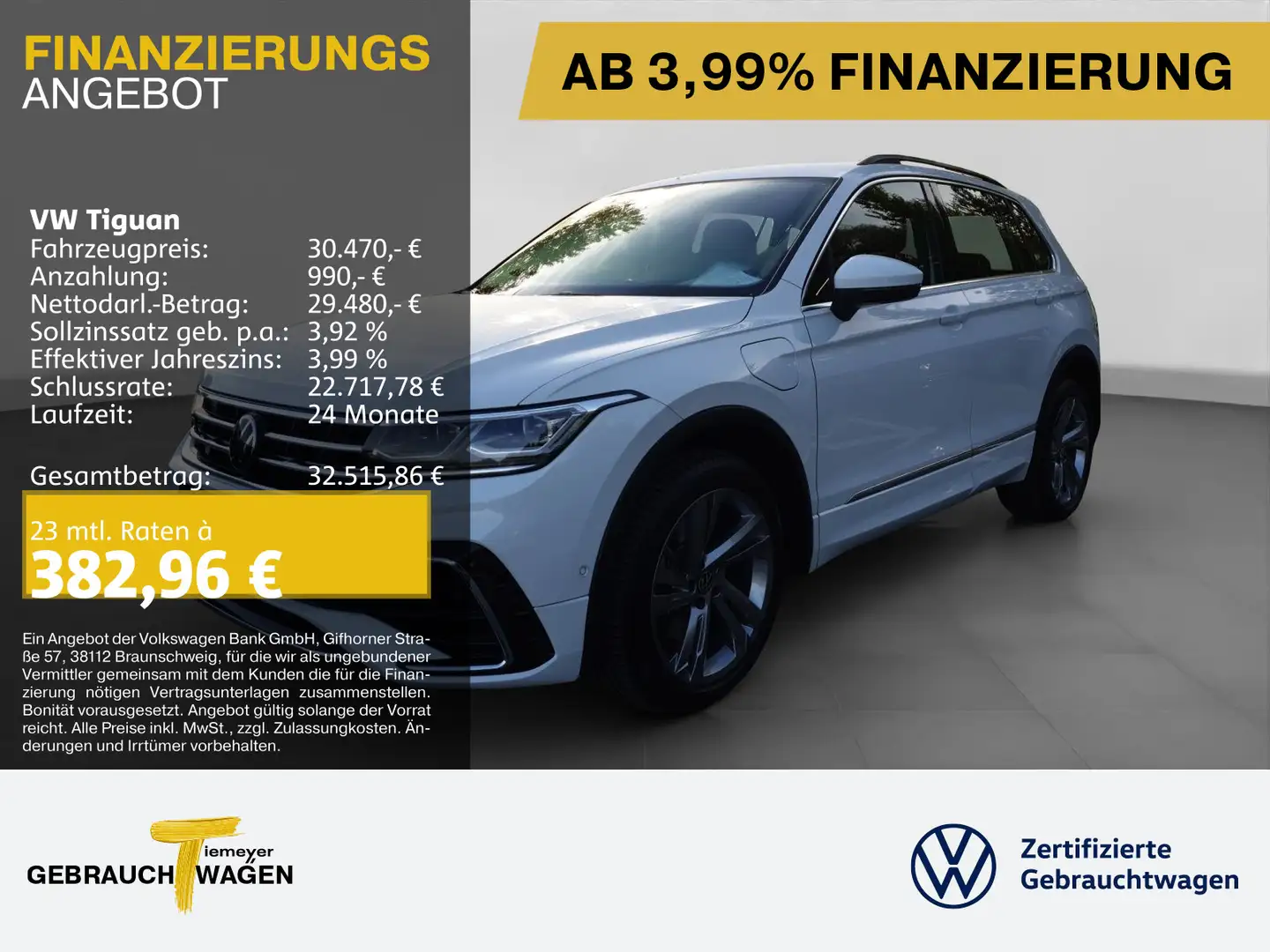 Volkswagen Tiguan 1.4 eHybrid R-LINE MATRIX NAVI KAMERA AHK Weiß - 1