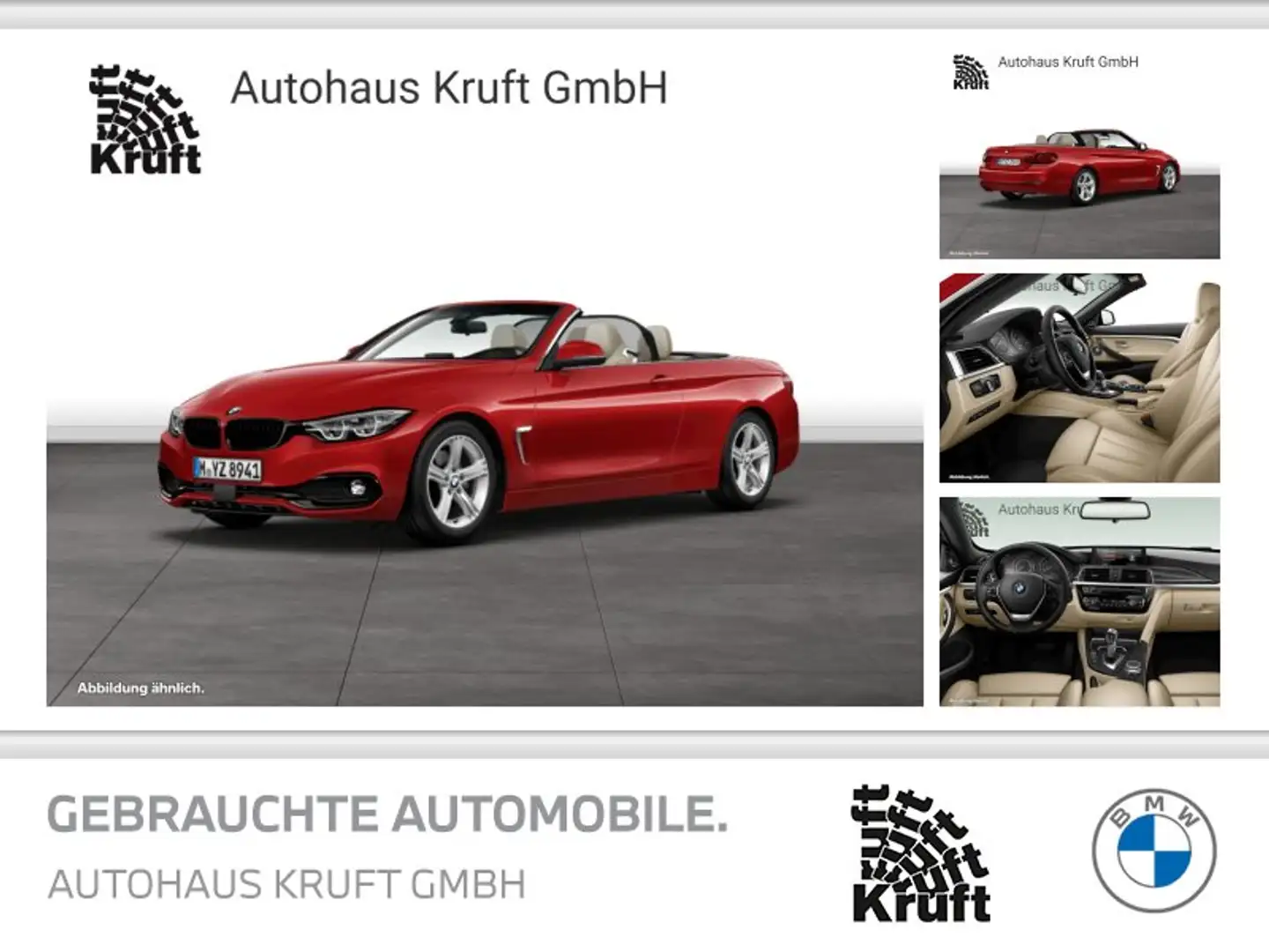 BMW 420 i Cabrio SPORT LINE+AUTOM+NAV PROF+HUD+KAMERA Rosso - 1