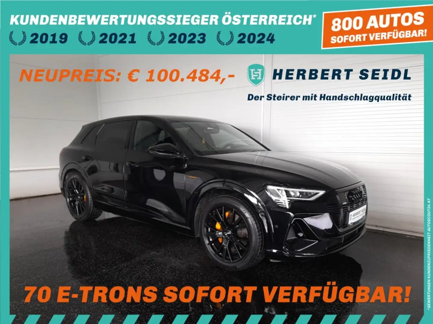 Audi e-tron 95 kWh QUATTRO S-LINE BLACK EDITION *NP. € 100.484,-- / SKY / MATRIX-LED / 21 ZOLL / LICHTPAKET PLUS / KAMERA / VIRTUELL Schwarz - 1