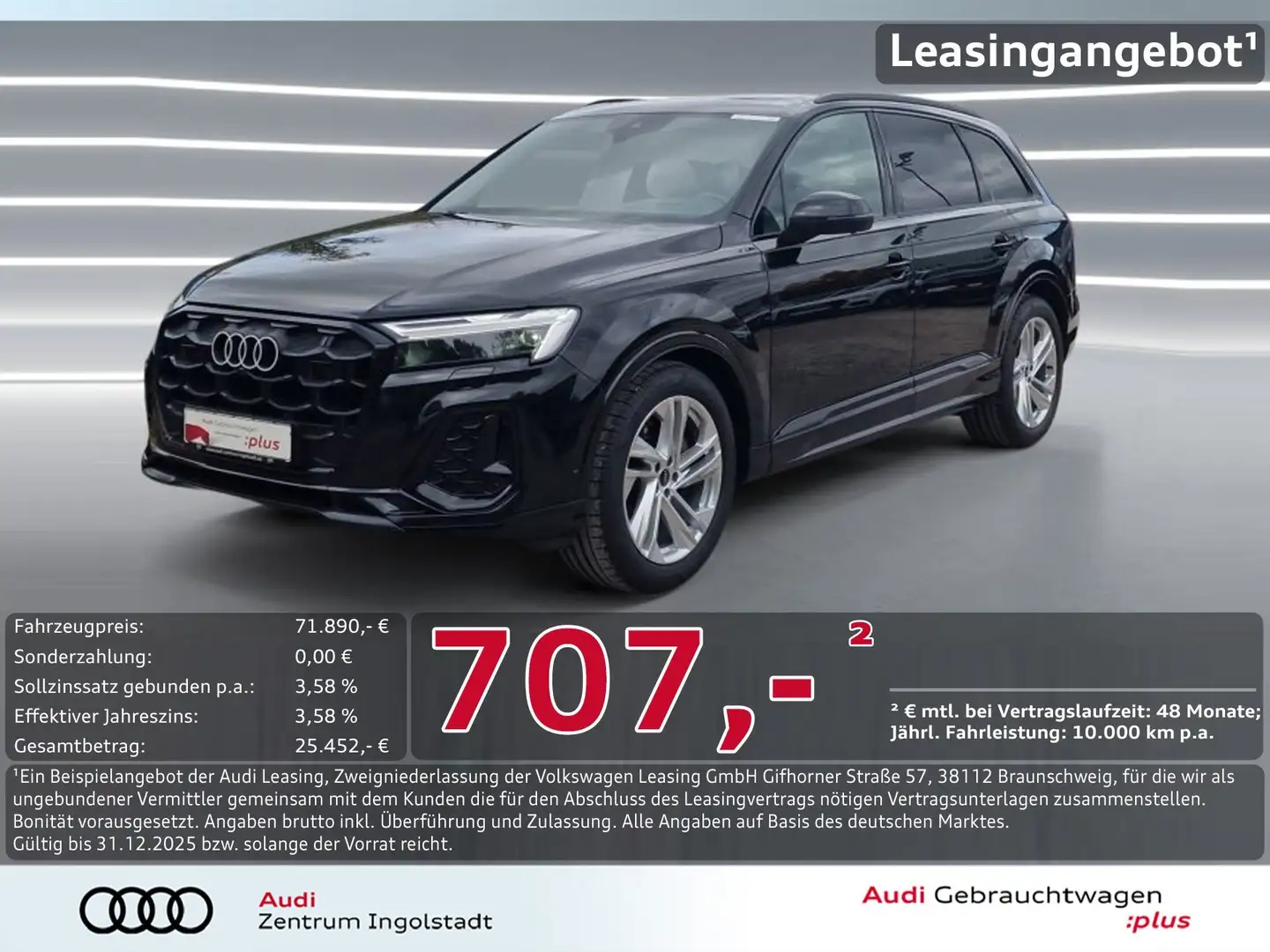 Audi Q7 50 TDI qu S line MATRIX Pano AHK Luft Allradl. Schwarz - 1