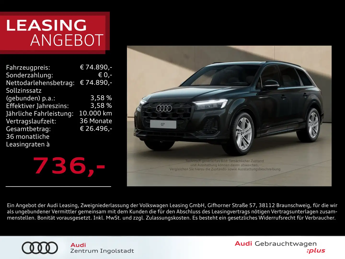 Audi Q7 50 TDI qu S line MATRIX Pano AHK Luft Allradl. Schwarz - 1