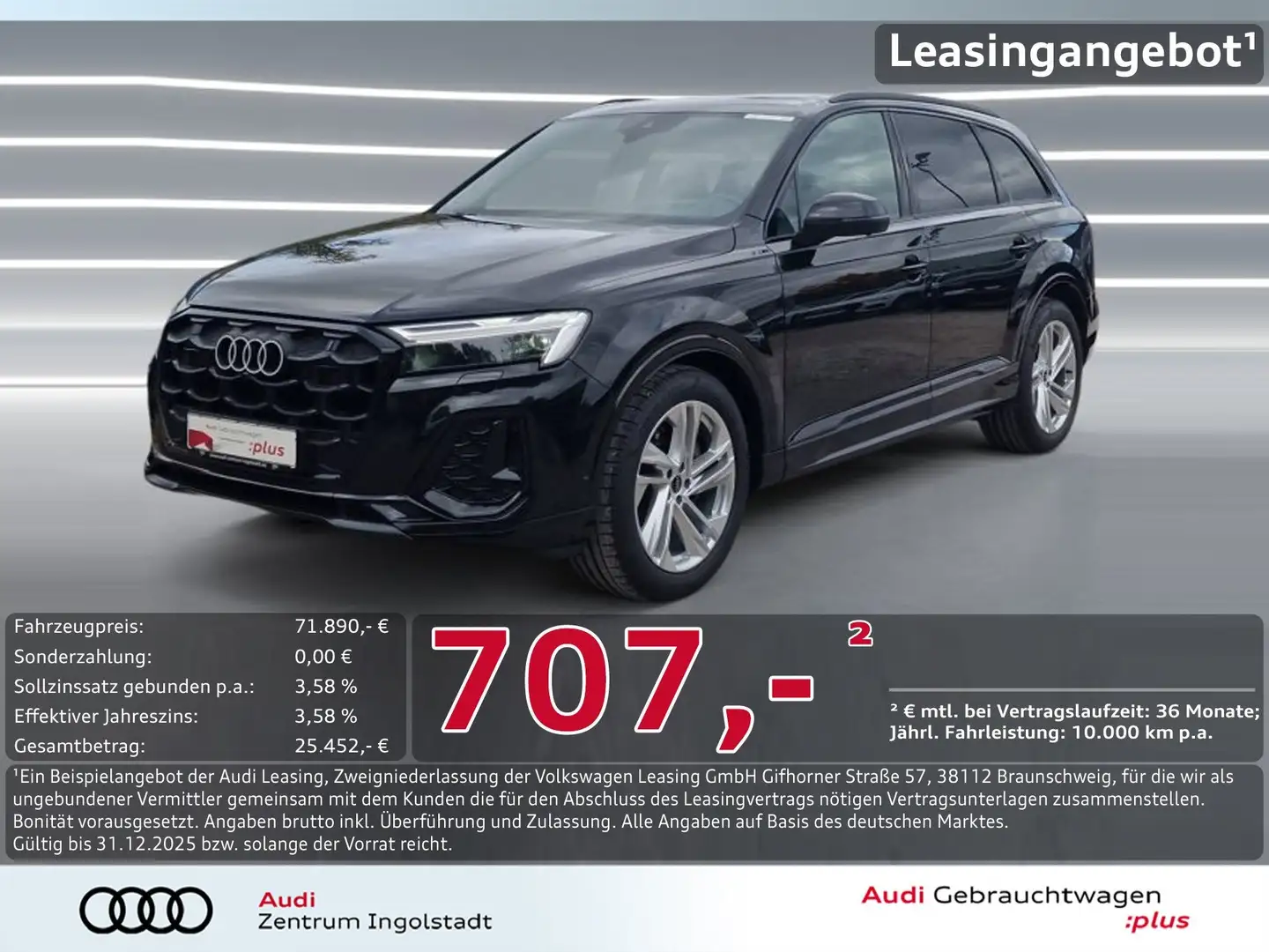 Audi Q7 50 TDI qu S line MATRIX Pano AHK Luft Allradl. Schwarz - 1