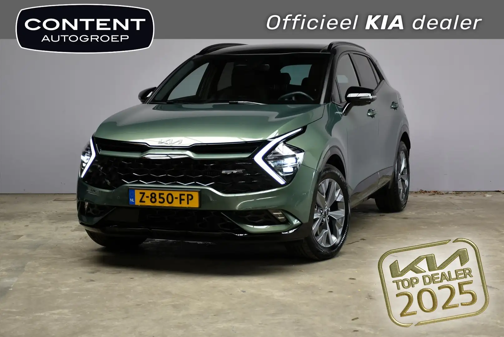 Kia Sportage 1.6 T-GDi 230pk Hybrid AT6 GT-PlusLine Groen - 1