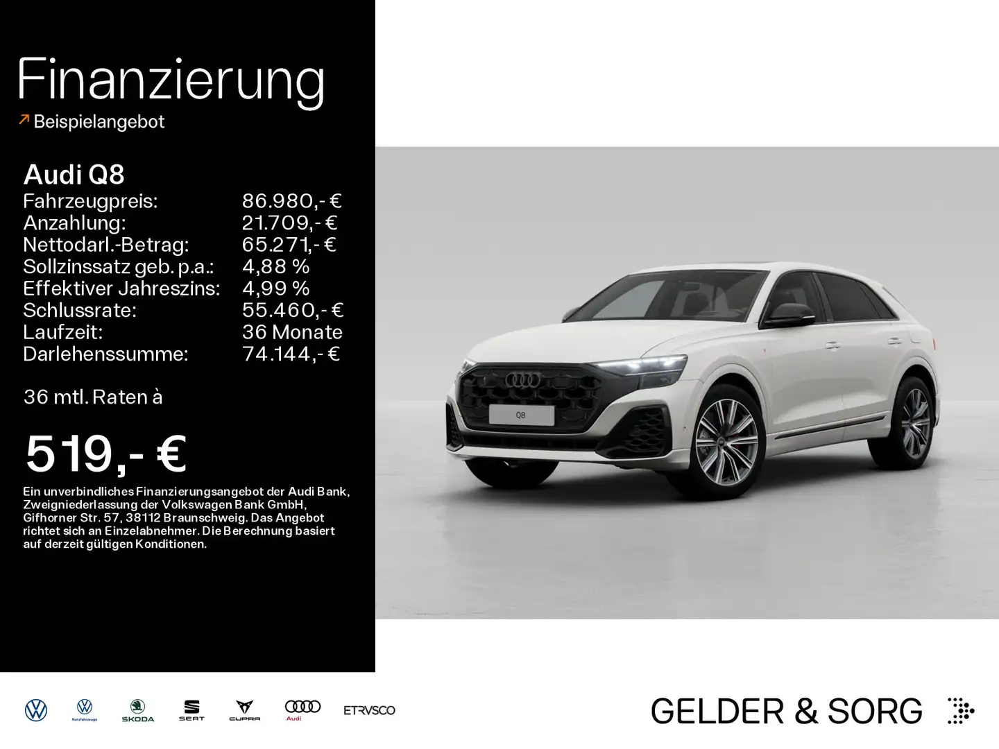 Audi Q8 60 TFSIe quattro AHK*360°*Pano*Matrix*Air Alb - 1
