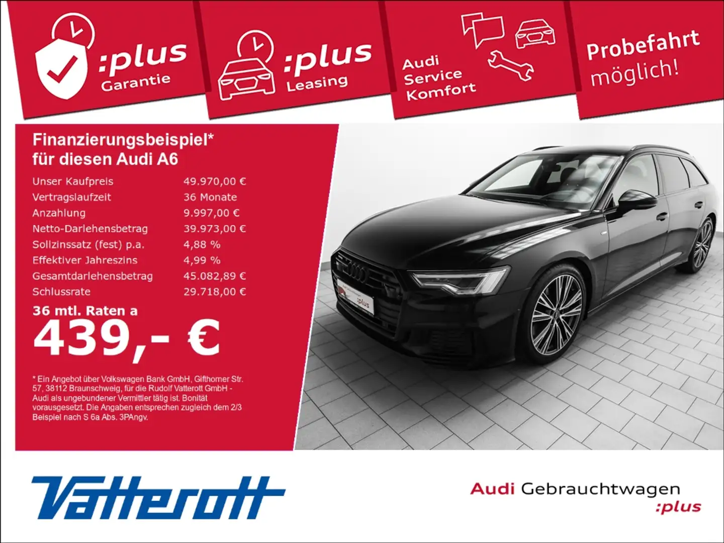 Audi A6 Avant 55 TFSI S line ACC LED Navi CarPlay Schwarz - 1