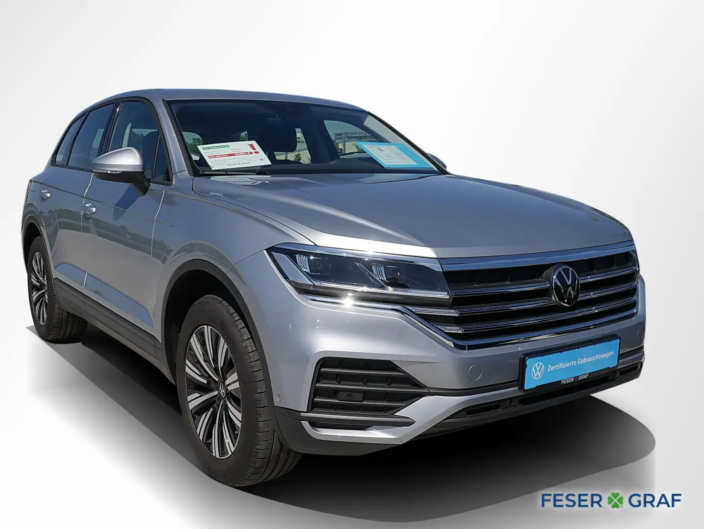 Volkswagen Touareg 3.0 TDI 4M ACC AHK Leder RüKa Sitzh. Silber - 2