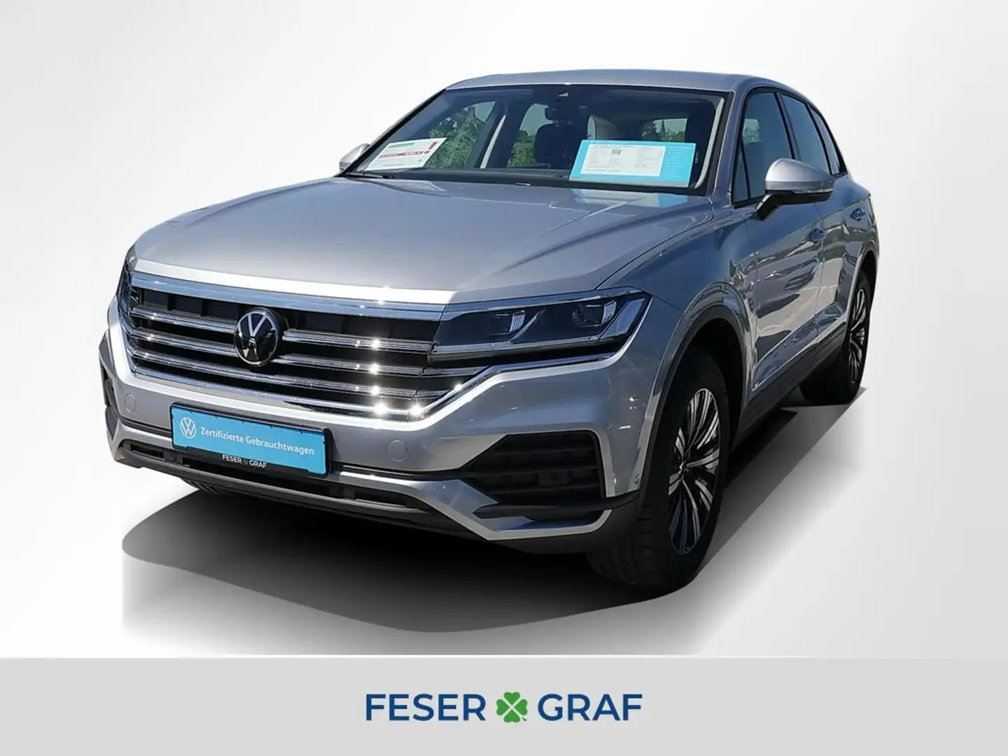 Volkswagen Touareg 3.0 TDI 4M ACC AHK Leder RüKa Sitzh. Silber - 1