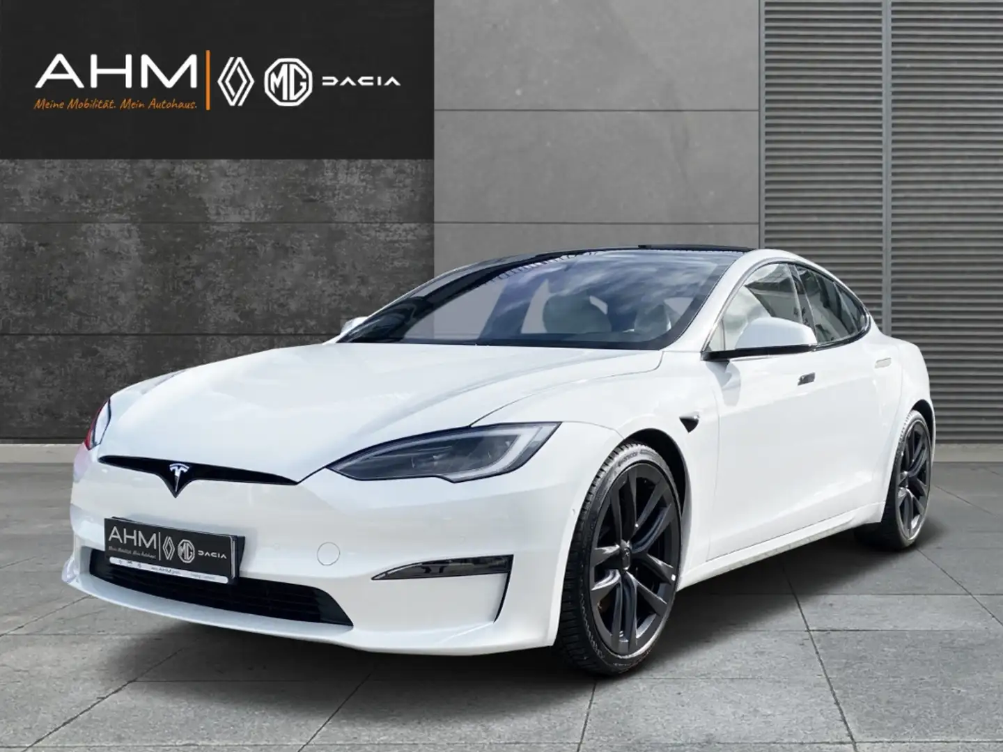 Tesla Model S Plaid Tri-Motor 21'' Alu - white/white Beyaz - 1