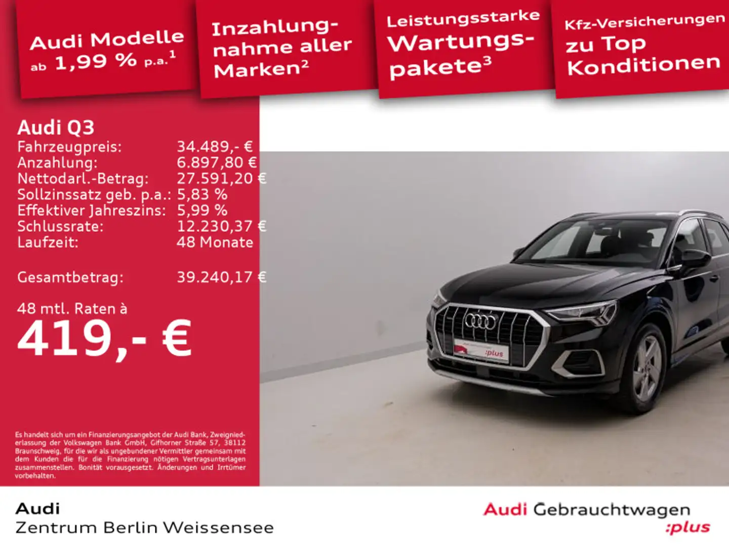 Audi Q3 40 TDI S-TRO*QUA*LED*GRA*NAV*VC*LEDER*SHZ*PDC Schwarz - 1