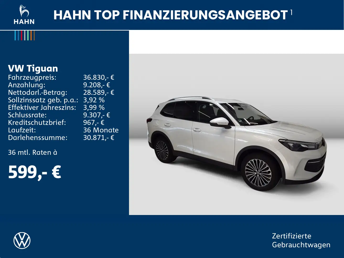 Volkswagen Tiguan 1.5TSI DSG Life AHK Cam HuD LED Standheiz Weiß - 2