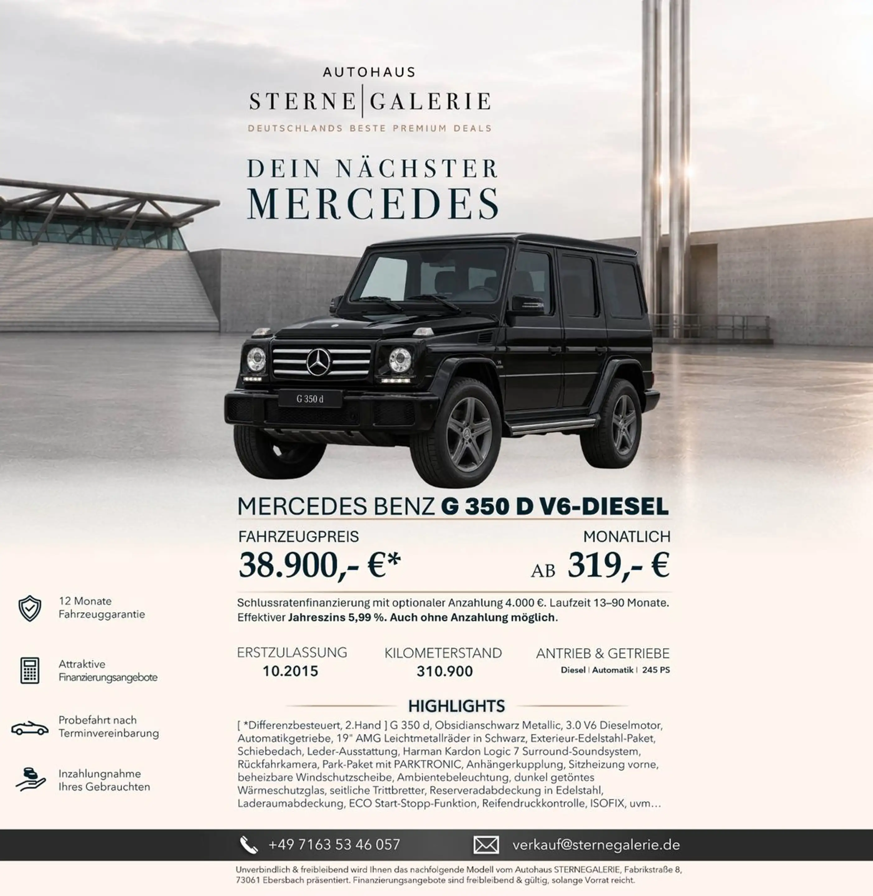 Mercedes-Benz G 350 D/V6/HARMAN/RÜCKFAHRK/AHK/AMBIENT