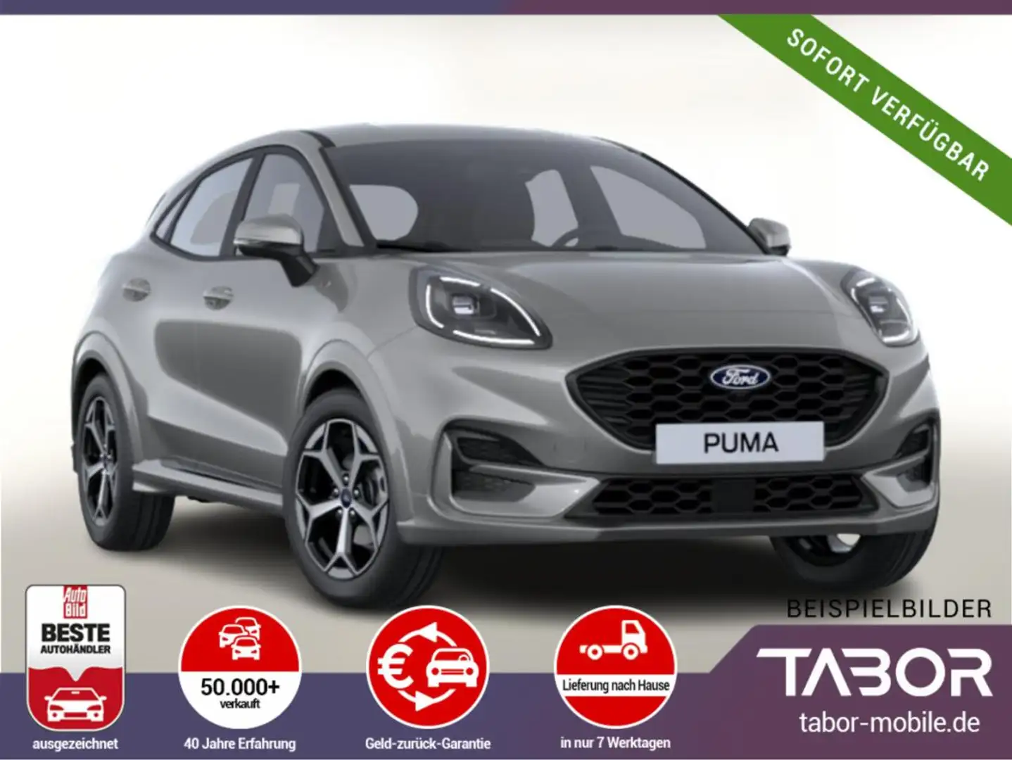 Ford Puma 1.0 EB 125 MHEV A7 ST-Line LED Nav Kam PDC Silber - 1