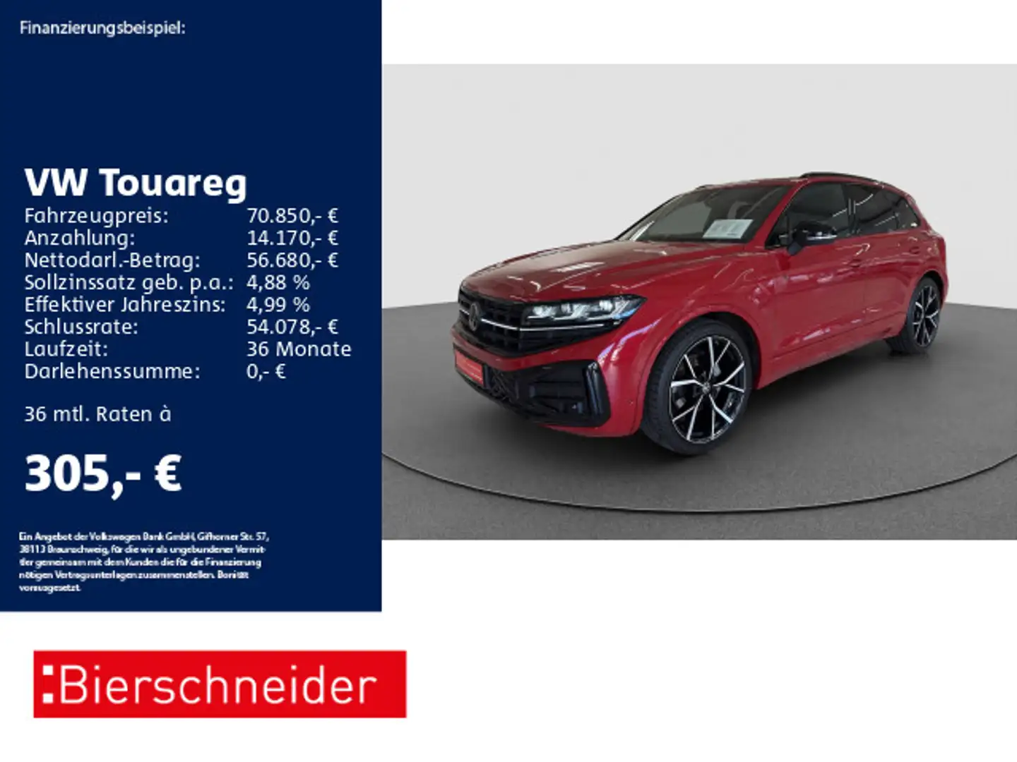 Volkswagen Touareg 3.0 TDI R-Line Black AHK PANO STAND HuD Rojo - 1