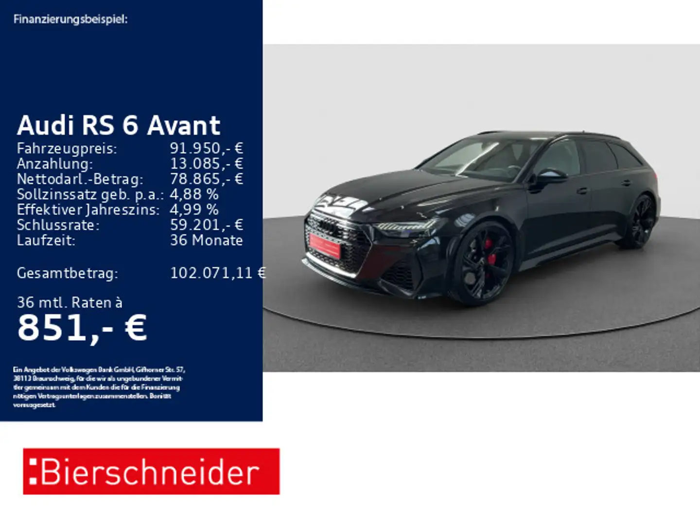 Audi RS6 RS6 Avant 22 LASER PANO B&O 360 Schwarz - 1