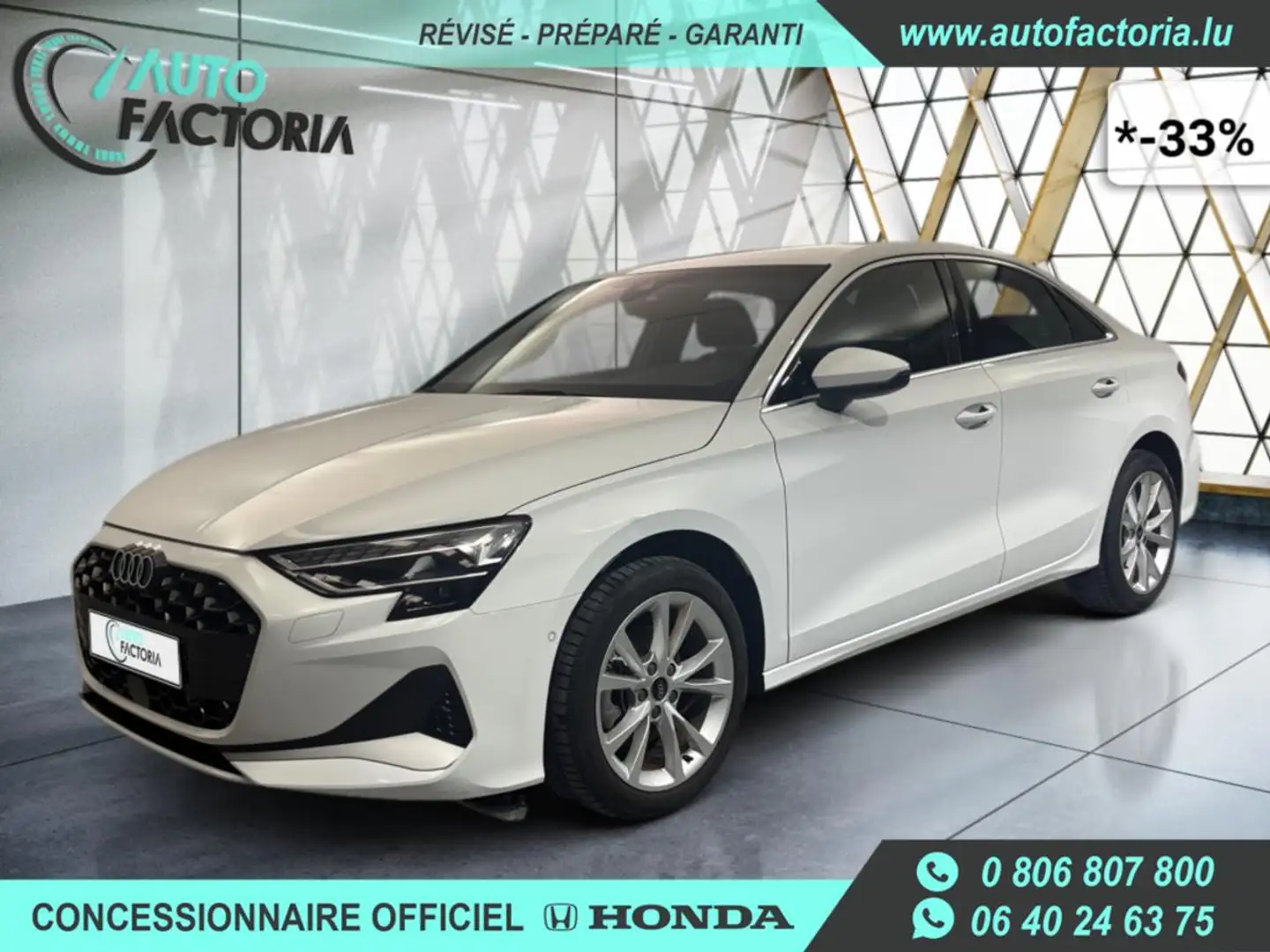 Audi A3 Berline -33% 30 TFSI 116 BVA+MIRRORLINK+RADARS+Opts Beige - 1