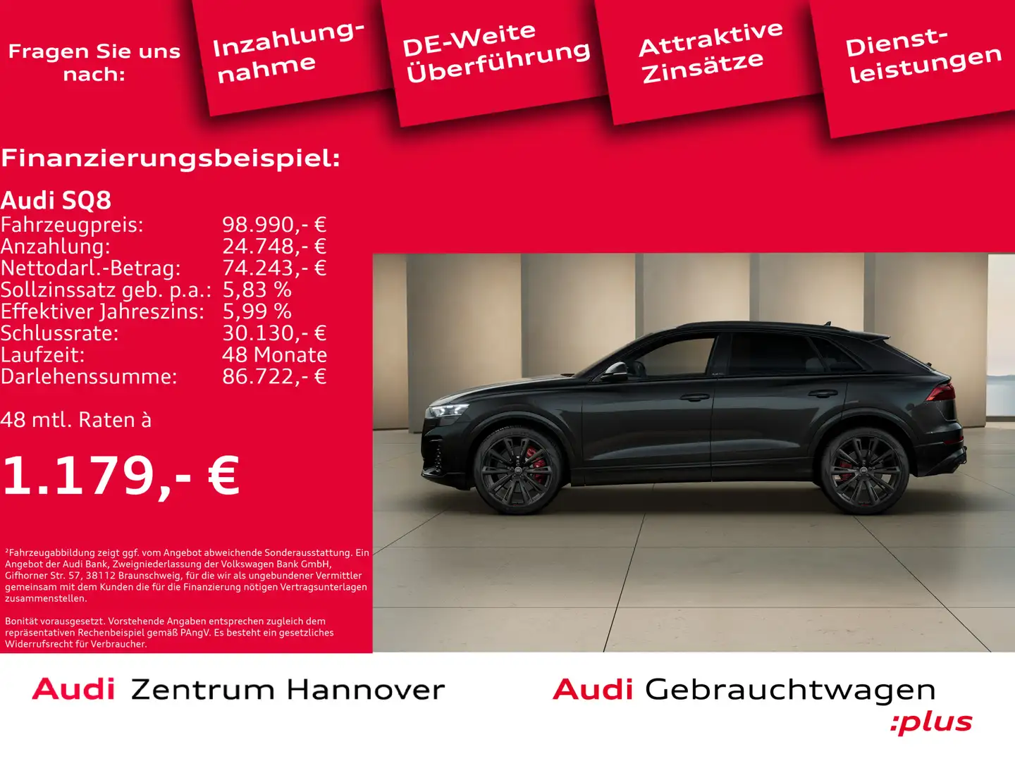 Audi SQ8 60 TFSI qu. Laser Head-Up Pano Standh. AHK B Schwarz - 2