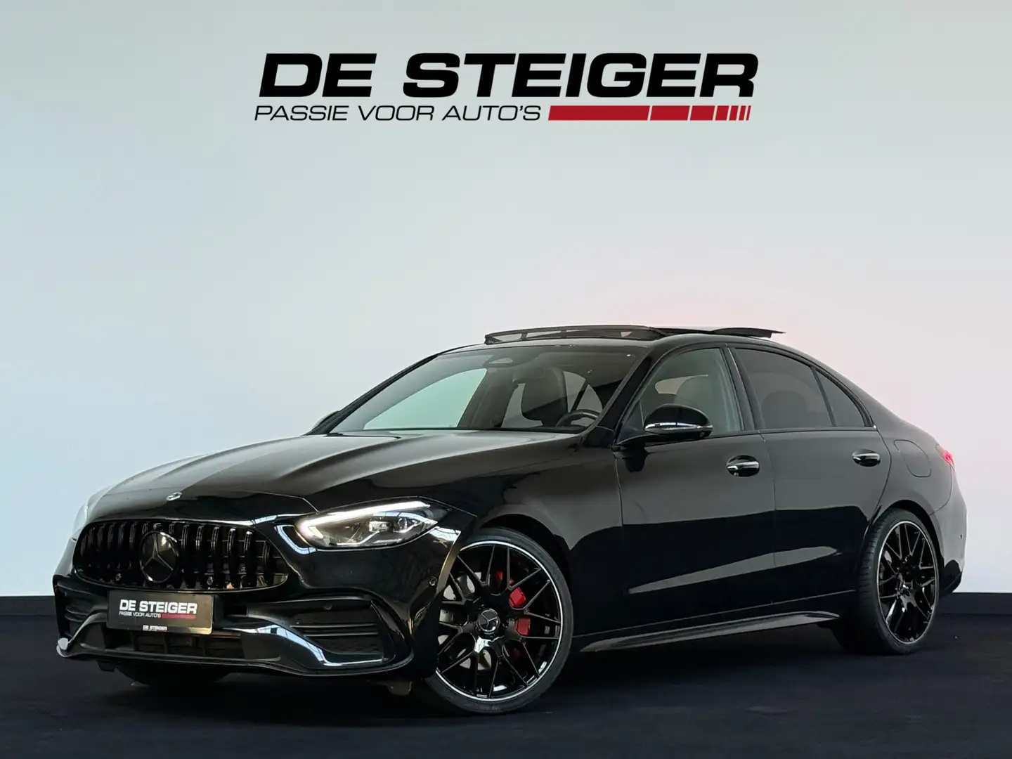 Mercedes-Benz C 300 e AMG C63 Pano Memory Sfeer 360 Camera Zwart - 1