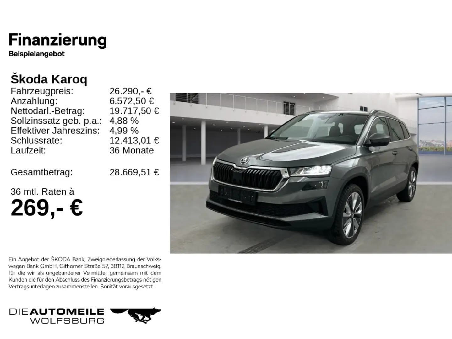 Skoda Karoq 2.0 TDI DSG Style AHK/MAVI/LED/ACC/VIRTUAL Grau - 2