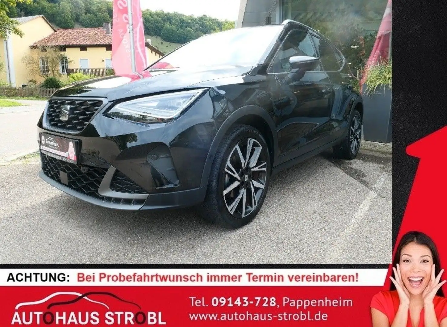 SEAT Arona FR-Line 1,0 TSI ACC/LED/Parklenk/Full-Link Schwarz - 1
