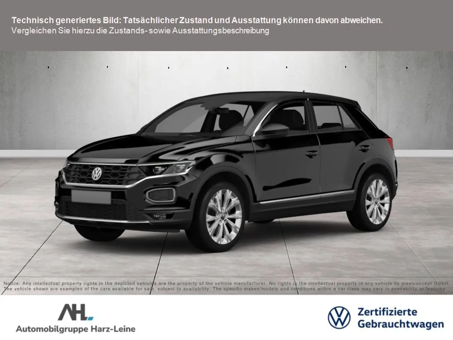 Volkswagen T-Roc 1.5 TSI Style DSG AHK Navi ACC LED+ App-Connect Schwarz - 1
